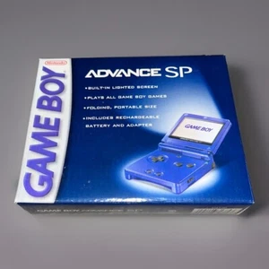 CLEAN Nintendo GameBoy Advance SP - Cobalt Blue FACTORY SEALED NEW IN BOX w CASE - Picture 1 of 14