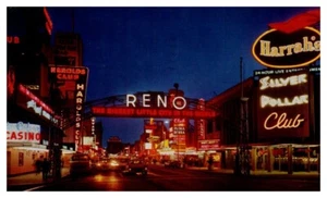 RENO ARCH Virginia Street RENO, NV c1963 - Postcard - Picture 1 of 2