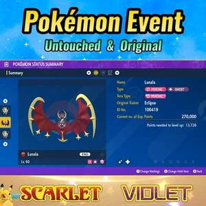 ✨ Lunala Brillante 🟣Evento 2019 Eclipse Americano 🟣 Pokémon Escarlata y Violeta - Imagen 1 de 6