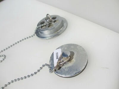 Retro Aluminium Bath Plug Bathtub Waste Cover Chain Drain SinkOld Chrome 45mm - Image 1 of 4