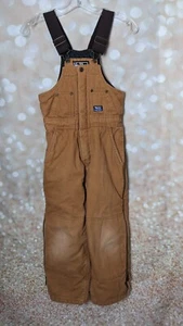 Walls Tough Wear Youth Dark Tan/ Brown Lined Canvas Overall Size 8/10 - Picture 1 of 18