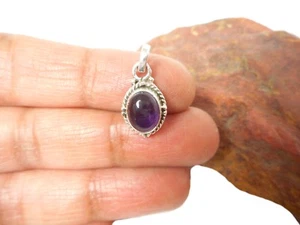 COLGANTE DE PIEDRAS PRECIOSAS DE PLATA ESTERLINA 925 AMATISTA - ¡en caja de regalo! - Imagen 1 de 5