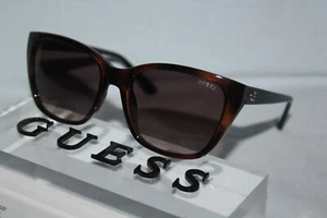 Lunettes de Soleil Femme GUESS - Trapèze - Havane et Noir GU 7593 52F - Imagen 1 de 7