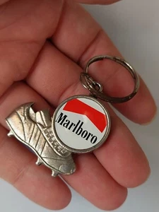 Vintage MARLBORO CIGARETTE Soccer key chain Football Key Ring - Picture 1 of 5