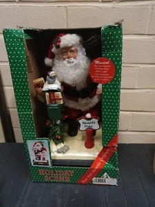 1993 Holiday Creations Weihnachtsmann Briefkasten beleuchtet Nordpol Musik Display - Bild 1 von 8