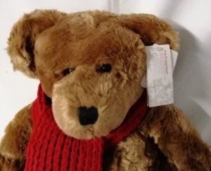 House Of Fraser Bär 2002 Teddybär Stofftier roter Schal Kuschel Plüsch - Bild 1 von 10