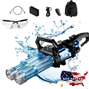 Summer Gatling Water Gun Electric dual barrel spinning lights up - Picture 1 of 11