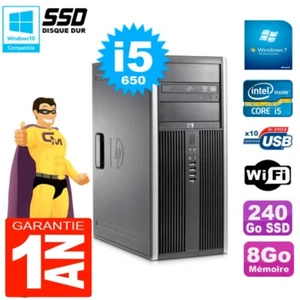 PC HP 8100 TOUR Core I5-650 RAM 8Go SSD 240Go Grabador DVD Wifi W7 - Imagen 1 de 1