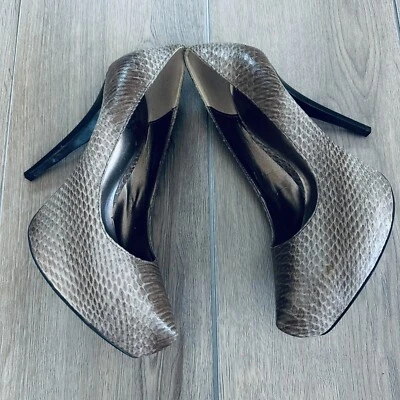 Zapatos Carlos Santana Para Mujer Talla 7 Gris/Marrón Imitación Tenis Tacones Altos Foto 1 de 4