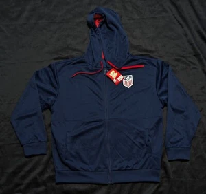 Chaqueta de fútbol oficial de Estados Unidos de Estados Unidos azul marino/rojo para hombre XL NUEVA CON ETIQUETAS - Imagen 1 de 10