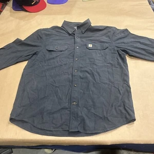 Mens L Carhartt Original Fit  Chambray Long Sleeve Buttoned Shirt 104368 BKC - Picture 1 of 9
