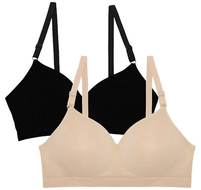 Juego de dos (2) sujetadores push-up Fruit of the Loom sin costuras para mujer 38DD / 38E Foto 1 de 2