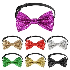 Mens Bow Tie PU Leather Clubwear Shiny Costume Adult Accessory Festival Show - Picture 1 of 74