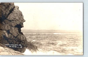 Postcard rppc real photo CHRISTMAS COVE maine ocean waves CRAGGY ROCKS - Bild 1 von 2