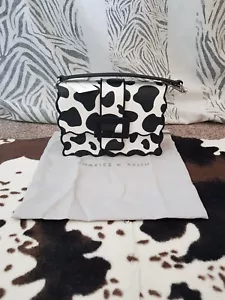 Charles And Keith Bag Cow Print Shoulder Mini Bag Black White Waverly Brand New - Picture 1 of 13