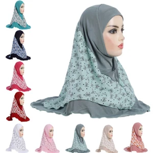 Muslim Women Turban Hijab Pull On Shawl Instant One Piece Amira Wrap Headscarf - Picture 1 of 31