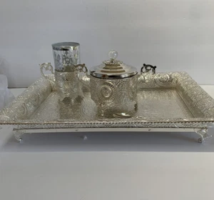 Turkish Middle Eastern Coffee/tea serving set With saucers and spoons brand NEW - Picture 1 of 9