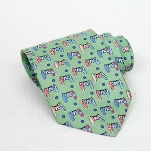 Brooks Brothers 346 Green Surf Board Swim Trunks Beach  Silk Mens Necktie Tie - Picture 1 of 3