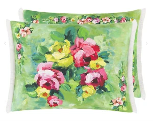 COPRI IMBOTTITURA IN LINO SMERALDO GILDA DESIGNER Ghirlanda 60x45 cm - Foto 1 di 3