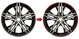 A rayas exteriores superpuestas de vinilo rojo para llanta de rueda Honda Accord Hybrid de 19" 2021-22 - Imagen 1 de 6