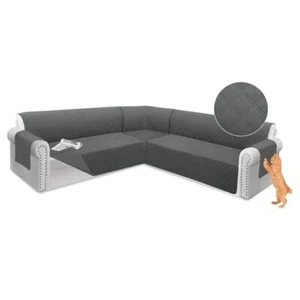 Sectional Sofa Cover Corner Sectional Couch Cover L Shaped XX-Large Dark Grey - Picture 1 of 7