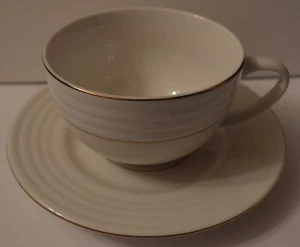 Everyday Gibson White w/Gold Trim Accents Coffee / Tea Cup & Saucer - Picture 1 of 4
