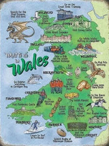 What To Do in Wales Map large steel sign 400mm x 300mm (og) - Picture 1 of 1