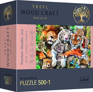 Rompecabezas de madera Trefl Wood Craft 501 piezas - Gatos salvajes en la selva - Imagen 1 de 11