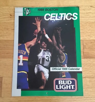 Boston Celtics Official 1988 Calendar Bud Light Dennis Johnson Cover Larry Bird - Image 1 of 3