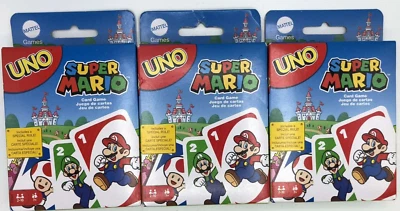 3PK Mattel UNO Super Mario Card Game W/ Special Rule ~ NEW ~ FAST SHIPPING - Image 1 of 2