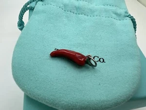 Tiffany Co Plata Esterlina Paloma Picasso Esmalte Rojo Chili Pimienta Dije Colgante - Imagen 1 de 10