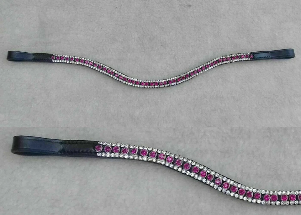 Juego de tachuelas para cejas - AB rosa fucsia - 8 mm - Espectáculo de cinta para cejas de caballo de cuero ondulado Foto 1 de 1