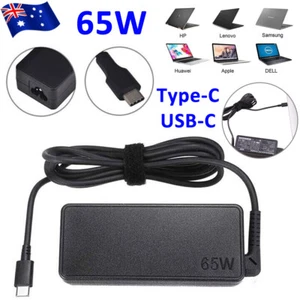 USB-C Type-C Adapter Laptop Charger Power 65W For Lenovo ThinkPad Dell Acer HP - Picture 1 of 11