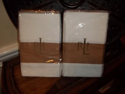 Nuevo en Paquete Ralph Lauren Glen Cuadros Camel Blanco Fundas Europeas (2) Foto 1 de 3