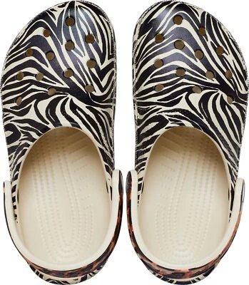 Nuevo Crocs Clásico Cebra Leopardo Animal Print Hombre Mujer Negro Zapato 38 39 40 41 42 Foto 1 de 3
