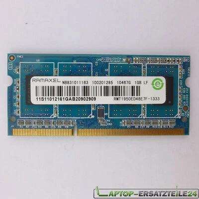 1 GB DDR3 SDRAM PC3-10600 (DDR3-1333) RMT1950ED48E7F-1333 SO DIMM 204-pol. Ram M - Immagine 1 di 3