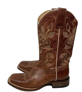 Roper Damen-Cowboystiefel Desert Rose braun Leder eckige Zehenpartie Größe 9 Western - Bild 1 von 15