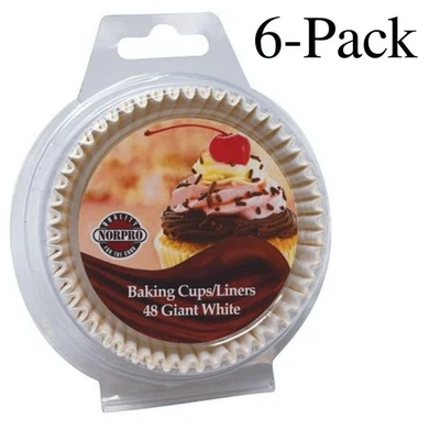 Tazas para hornear Norpro blancas gigantes de 48 unidades, 3 3/4 pulgadas (paquete de 6) Foto 1 de 3