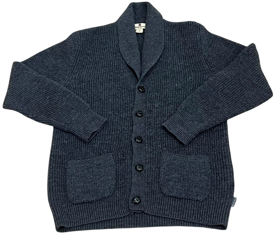 Suéter Woolrich para Hombre 100% Lana Botón Frontal Cárdigan Grandpacore Fisherman Foto 1 de 4