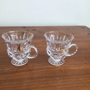 Vintage Cristal Blekristall Footed Punch Cups - Set of 2 Cups - Picture 1 of 3