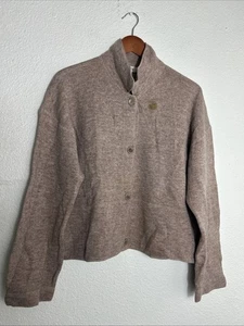 Cárdigan J Crew Mujer Grande Abotonado Tostado Corderos Mezcla Lana Mancha - Imagen 1 de 15