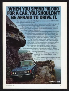 Volvo 264 1976 Not Afraid Drive Engineer suspensión estabilidad ágil V6 anuncio impreso - Imagen 1 de 3