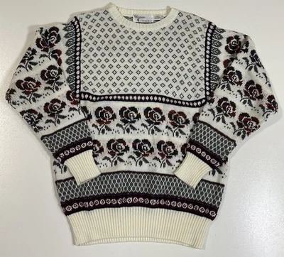 Suéter Vintage Western Connection Talla S/M Floral Cottagecore Tejido Años 80 Foto 1 de 4