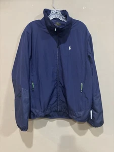 Polo Ralph Lauren Sport Performance Jacket Men’s L Navy Neon Zip Windbreaker - Picture 1 of 8