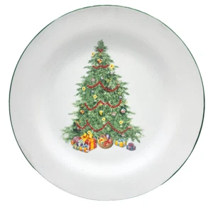 Trisa Stoneware Holiday Festive Christmas Tree Dinner Plate 9 3/4" Gift - Picture 1 of 7