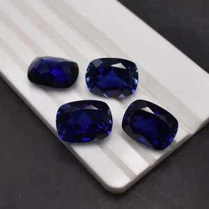 Cojín largo zafiro azul VVS gemas sueltas para joyas incrustaciones Mohs dureza gemas - Imagen 1 de 7