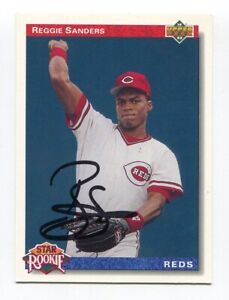 1991 Upper Deck Reggie Sanders Signed Card Baseball MLB Autographed AUTO #27
