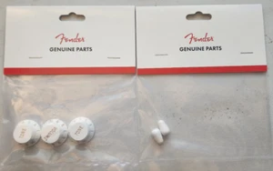 Genuine Fender Stratocaster/Strat White Control Guitar Knobs - 2 Tone, 1 Volume - Picture 1 of 4