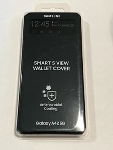 Samsung Smart S view Wallet Cover For Galaxy A42 5G Blackx - Picture 1 of 2