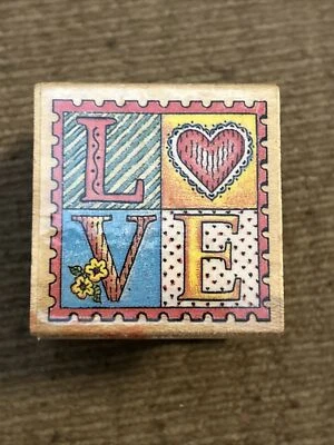 Vintage 1993 All Night Media "Love" Block Rubber Stamp #380D - Image 1 of 4